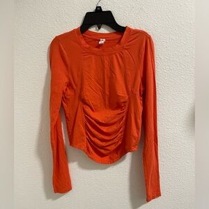 Daily Practice Orange Long Sleeve Top